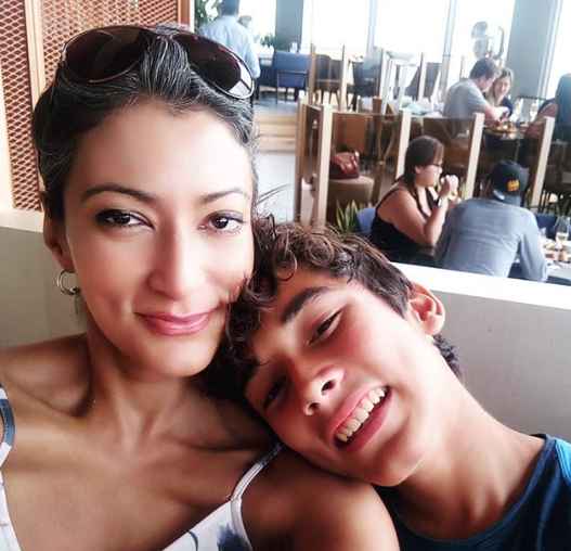 Sharanjit Leyl with her son via Instagram. son, child, kid, husband, spouse.